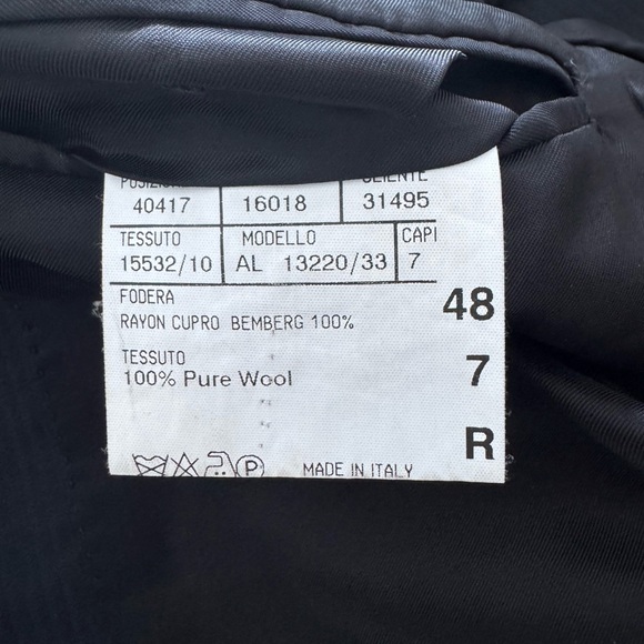 Canali 2 Piece Black Italian Suit Pure Wool